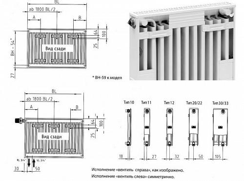 Kermi FTV 22 500x700 панельный радиатор с нижним подключением