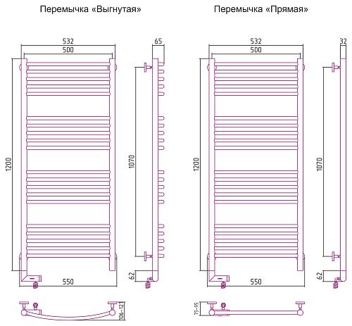 Сунержа Богема 2.0 1200х500 Электрический полотенцесушитель