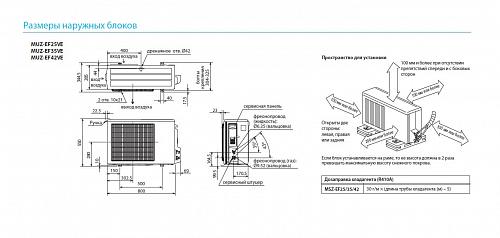 Настенные сплит-системы Mitsubishi Electric MSZ-EF35VES/MUZ-EF35VE Design Inverter (silver)