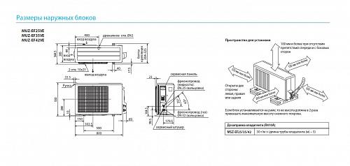 Настенные сплит-системы Mitsubishi Electric MSZ-EF42VEW/MUZ-EF42VE Design Inverter (white)