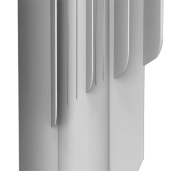 Алюминиевые радиаторы Royal Thermo оребрение на вертикальном коллекторе.