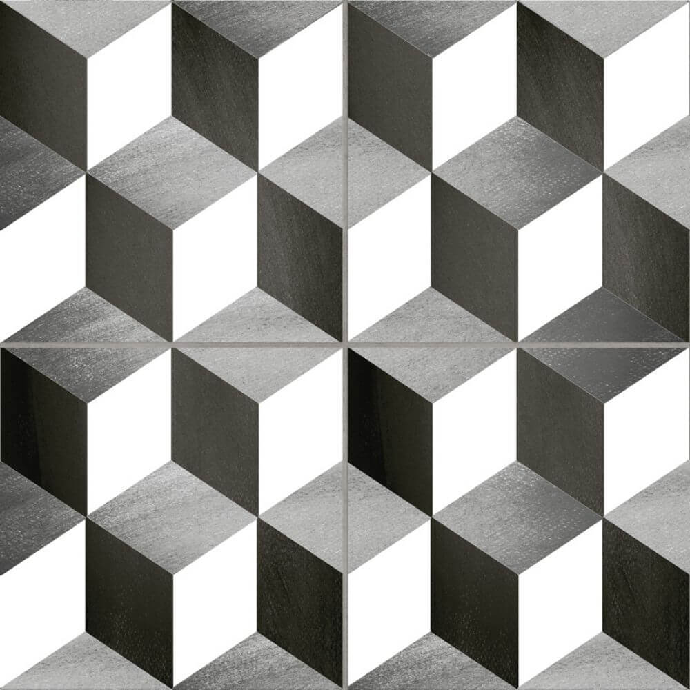 Emotion Ceramics hidraulicos Cube precorte Gris 45x45