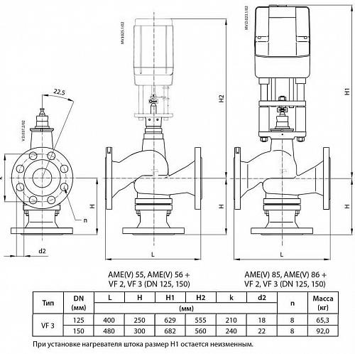 Danfoss VF 3 DN32 (065Z3358) Клапан регулирующий фланцевый Kvs-16 м3/ч