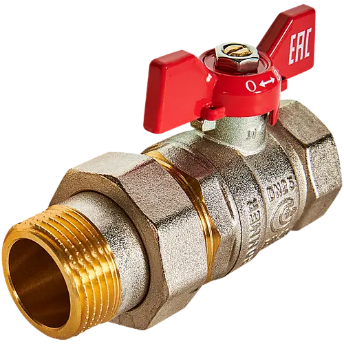 ROMMER Кран шаровой с американкой, ВР/НР, ручка бабочка 1"