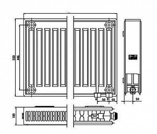 Kermi FTV 22 500x3000 панельный радиатор с нижним подключением