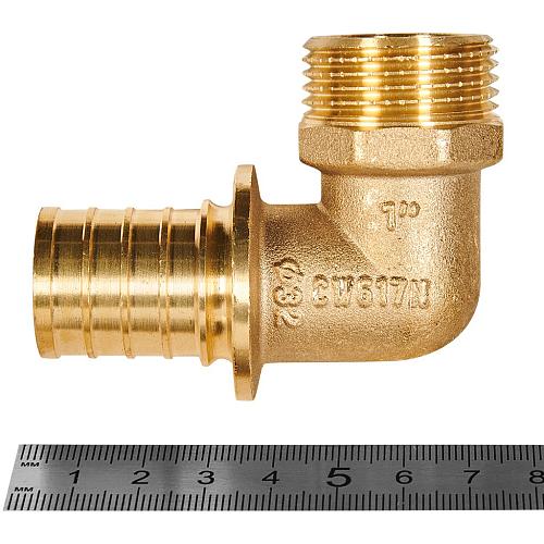 ROMMER Уголок-переходник с наружной резьбой 32xG1 для трубы из сшитого полиэтилена осевой