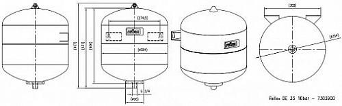 Reflex DE 33 PN10 гидроаккумулятор для систем водоснабжения