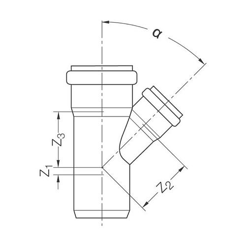 Тройник Rehau Raupiano Plus 110/50/45°