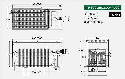 Itermic ITF 300-250-1600 конвектор напольный
