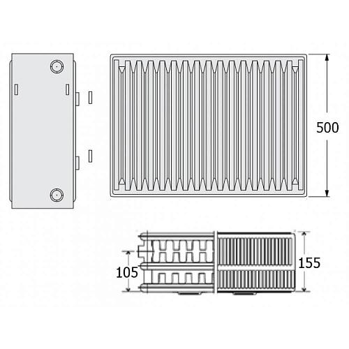 Kermi FKО 33 500х900 панельный радиатор с боковым подключением