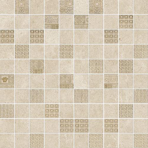 Versace Greek Mosaico T100 Decorato Beige/Oro 40x40 см Мозаика