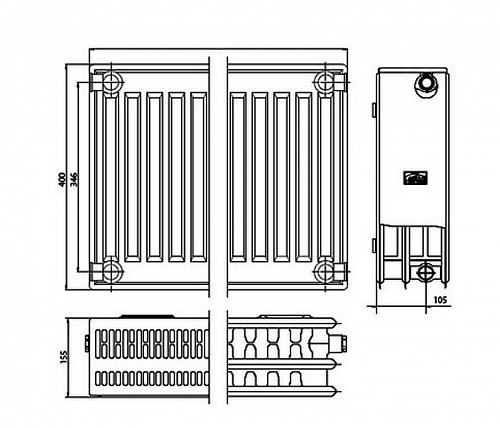 Kermi FKО 33 400х700 панельный радиатор с боковым подключением