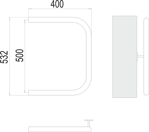 Terminus П-образной формы 1" 500х400 Водяной полотенцесушитель 