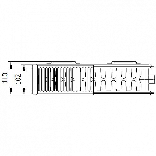 AXIS 22 500x1800 Ventil стальной панельный радиатор с нижним подключением