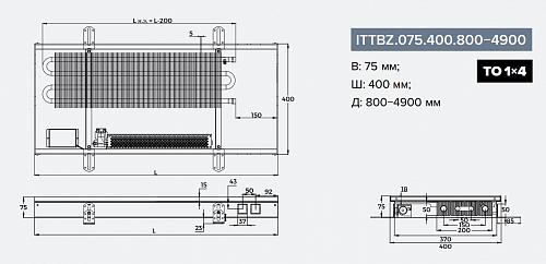 Itermic ITTBZ 075-4300-400 внутрипольный конвектор
