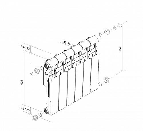 Royal Thermo Vittoria 350/ 1 секция БиМеталлический радиатор 