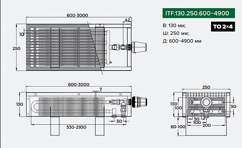 Itermic ITF 130-250-1700 конвектор напольный