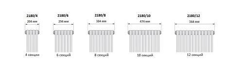 Arbonia 2180/12 секции N69 KlarLack нижнее подключение (прозрачный лак)