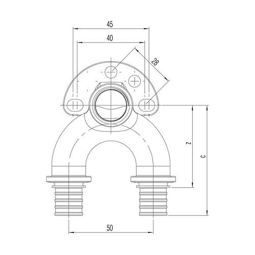 Проточный настенный угольник РЕХАУ 25/25-Rp 1/2 короткий RX+ арт. 14564211001