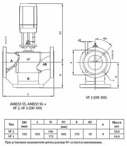 Danfoss VF 3 DN32 (065Z3358) Клапан регулирующий фланцевый Kvs-16 м3/ч