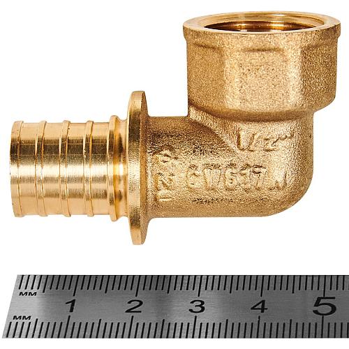 ROMMER Уголок-переходник с внутренней резьбой 20xG1/2 для трубы из сшитого полиэтилена осевой