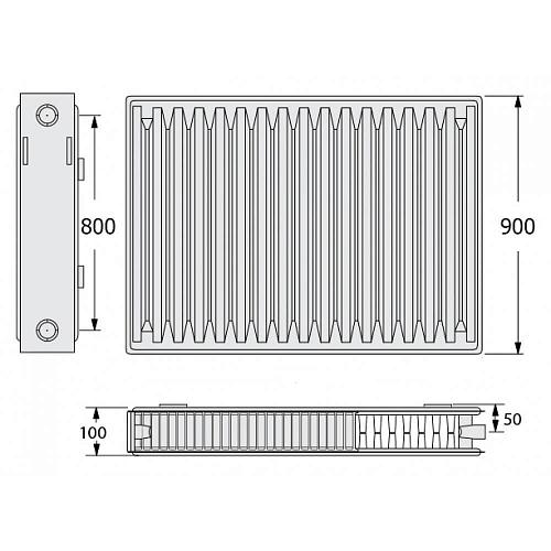 Kermi FKO 22 900x1100 панельный радиатор с боковым подключением