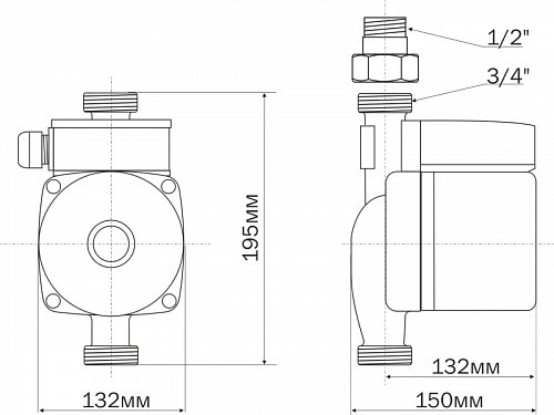 Aquario AC 1512-195A циркуляционный насос