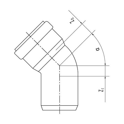 Отвод Rehau Raupiano Plus 40/45°