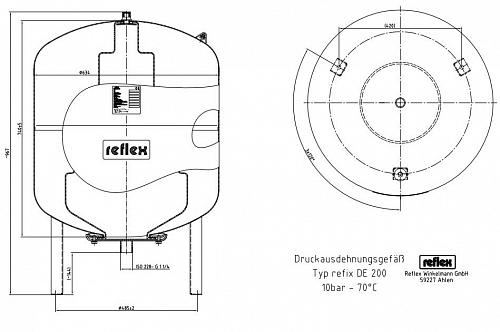 Reflex DE 200 PN10 гидроаккумулятор для систем водоснабжения