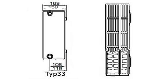 STELRAD Novello 11  400х500 Стальные панельные радиаторы с нижним подключением