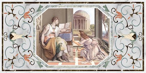 Europa Ceramica, Calacatta Diana/Louvre, Decor Pantheon Декор 30x60