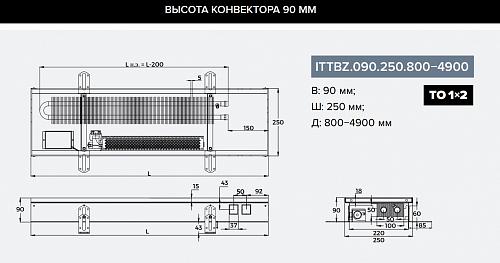 Itermic ITTBZ 090-1300-250 внутрипольный конвектор