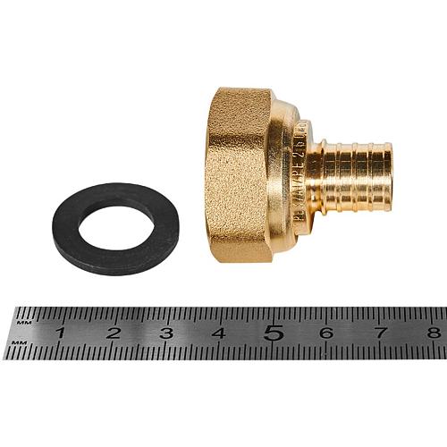 ROMMER Переходник с накидной гайкой 16xG3/4 для трубы из сшитого полиэтилена осевой